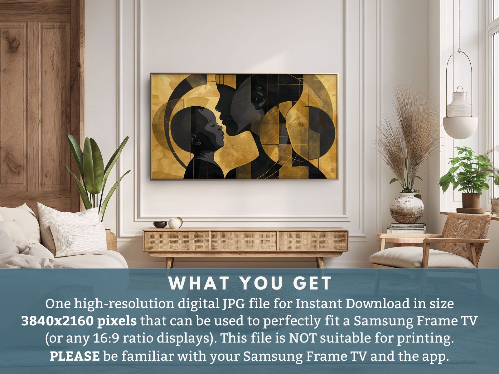 Motherly Love Frame Tv Art, Mother's Day Art Tv Decor, Abstract Mother Child Tv Screensaver Jpg, Geometric Frame Tv Art - Image 3