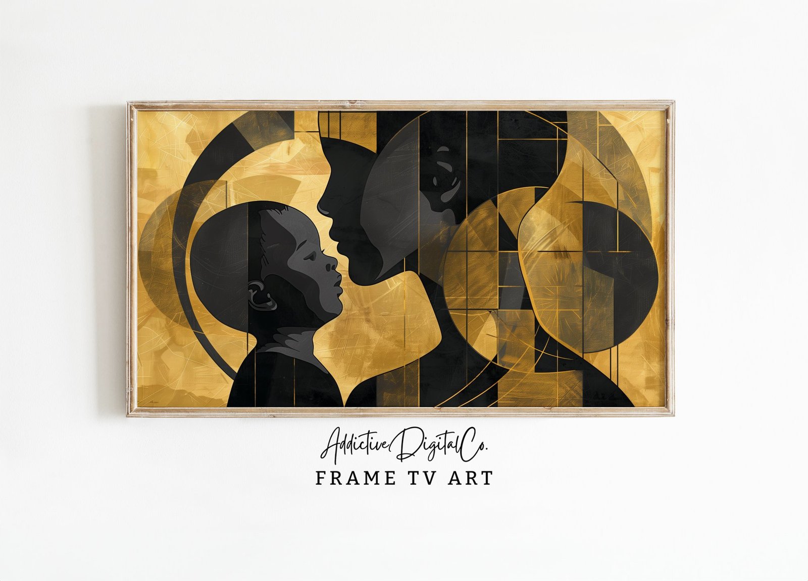 Motherly Love Frame Tv Art, Mother's Day Art Tv Decor, Abstract Mother Child Tv Screensaver Jpg, Geometric Frame Tv Art